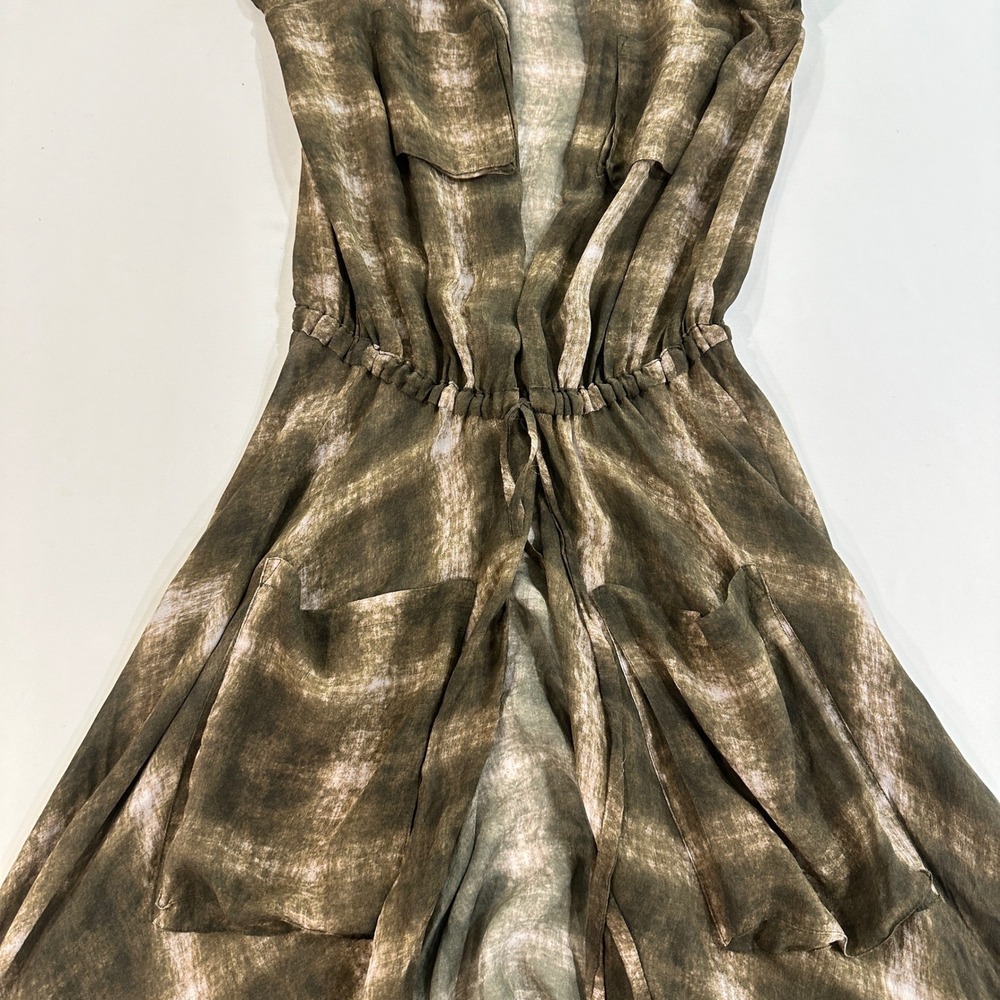 Haute Hippie Silk Maxi Duster Women L Plaid Sheer Open Front Jacket USA Made - Picture 5 of 11